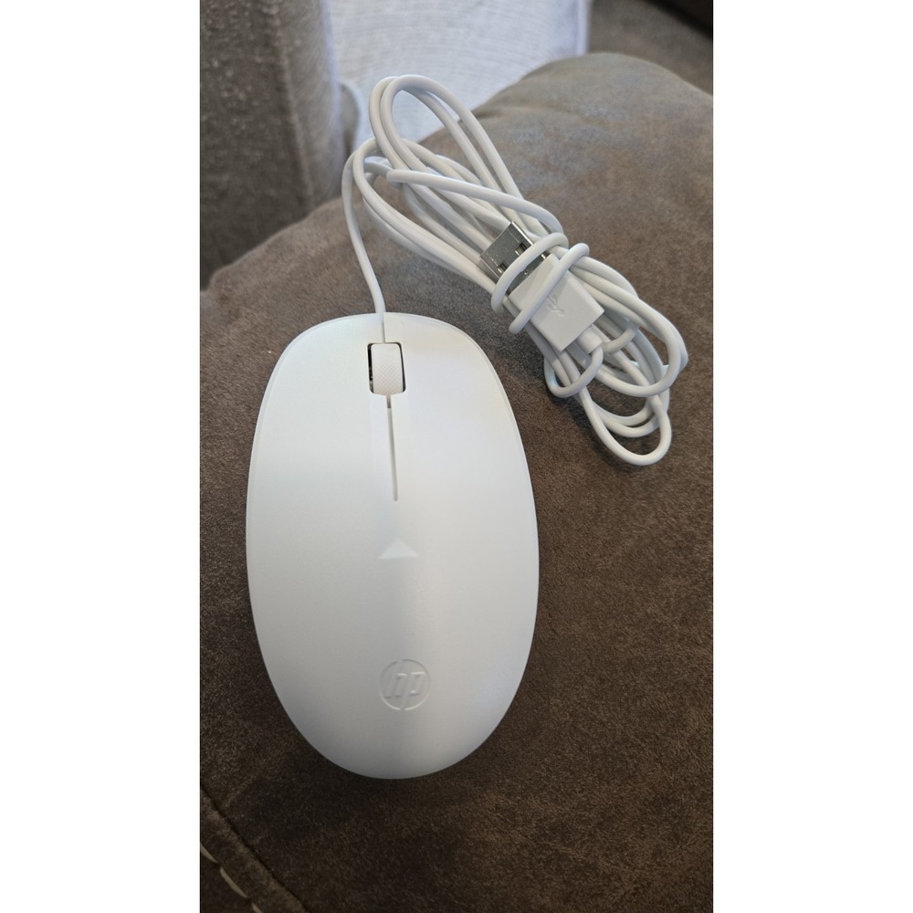 HP 125 Wired USB Optical Mouse White P13184-001 New Open Box Never Used‎